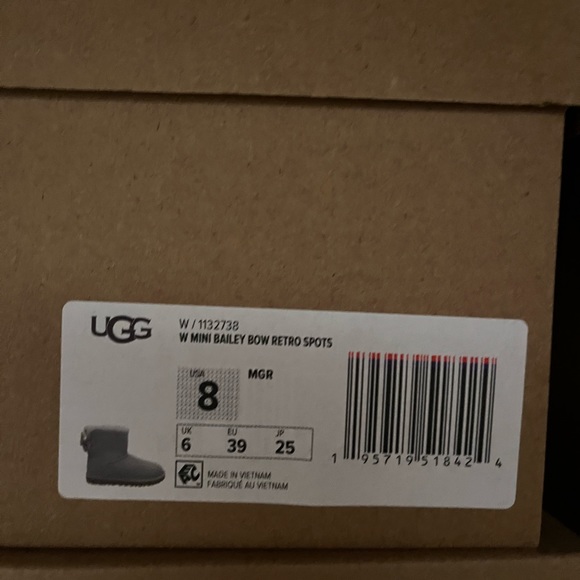 Ugg Minnie Bailey bow retro spots metal gray - Picture 8 of 13
